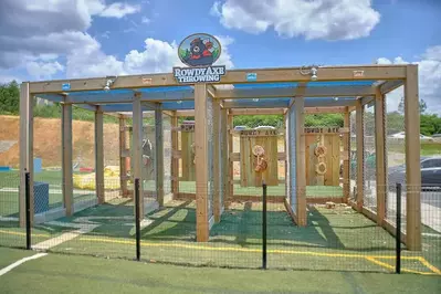 Axe Throwing at Rowdy Bear's Smoky Mountain Snowpark