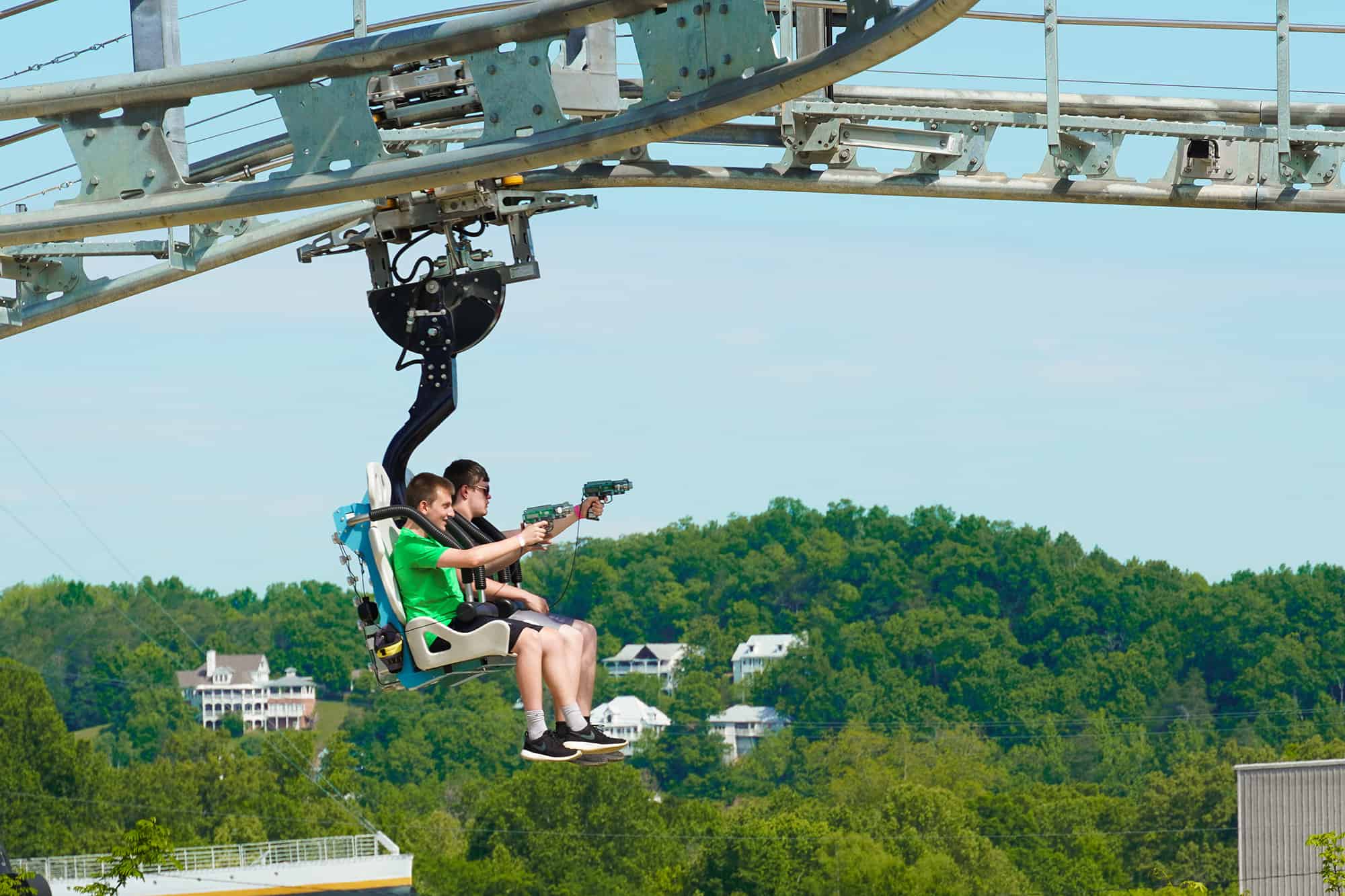 ski lift shootout coaster at rowdy bear