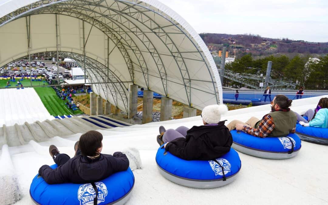 snow tubing hill at rowdy bear pigeon forge vacation guide